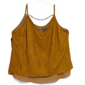 City Chic Layered Brown Suede Top